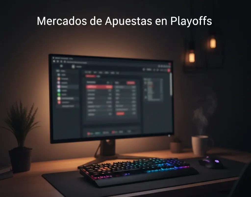 Pantalla mostrando diferentes mercados de apuestas para playoffs NBA