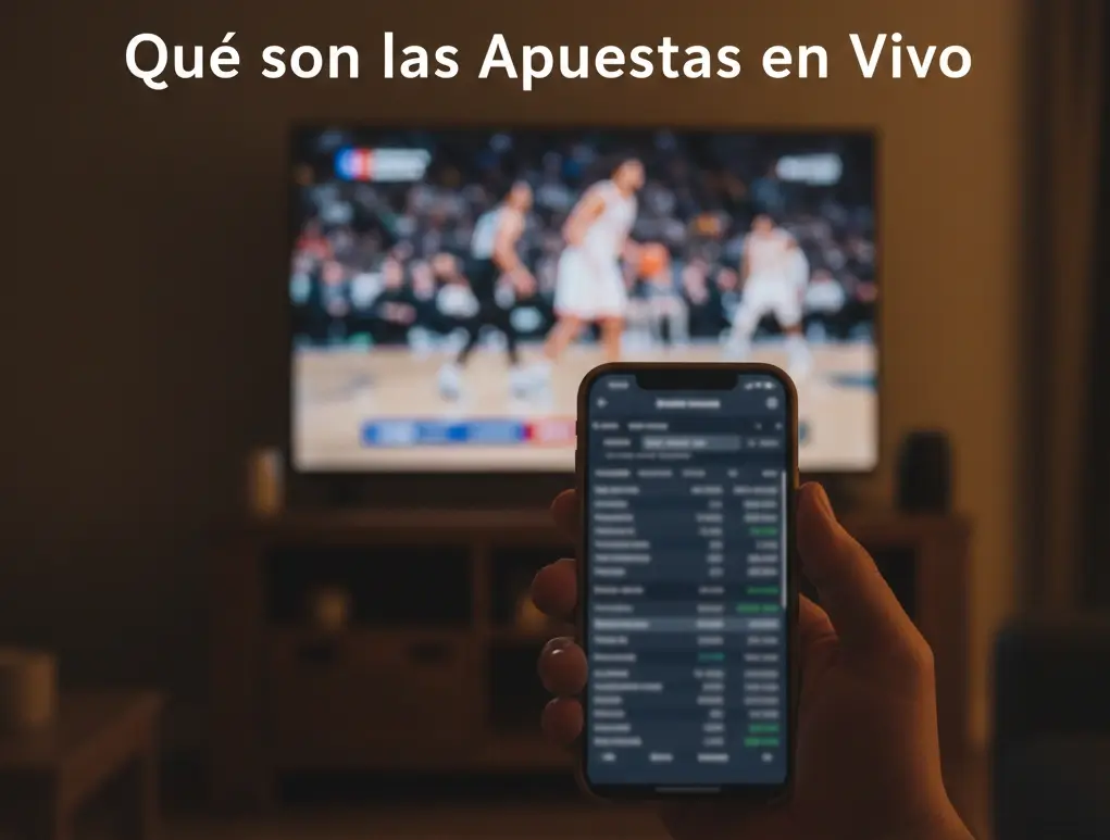 Smartphone mostrando cuotas de apuestas actualizándose durante partido NBA
