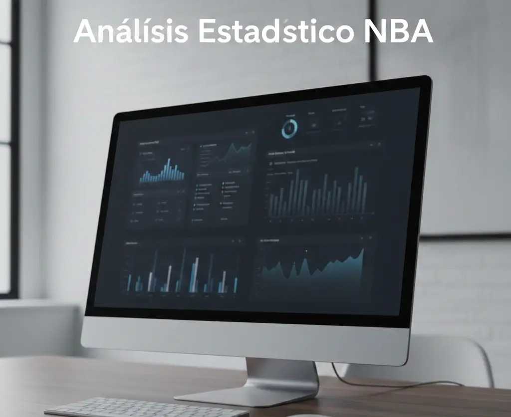 Pantalla de ordenador mostrando gráficos de rendimiento de equipos NBA